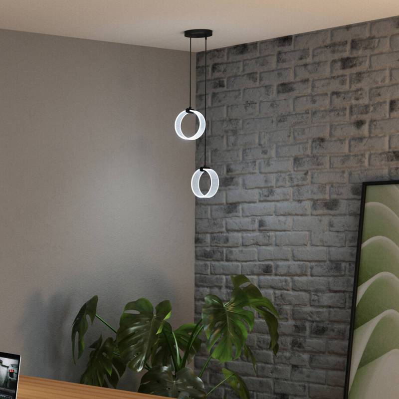 OSRAM LED-Hängeleuchte Decor Circle, 2-fl., CCT, schwarz OSRAM LED-Hängeleuchte Decor Circle, 2-fl., CCT, schwarz von Osram