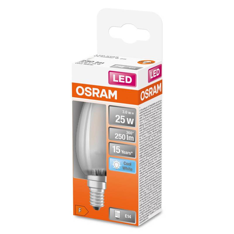 OSRAM LED-Kerze E14 Classic B 2,5W 4.000K matt von Osram