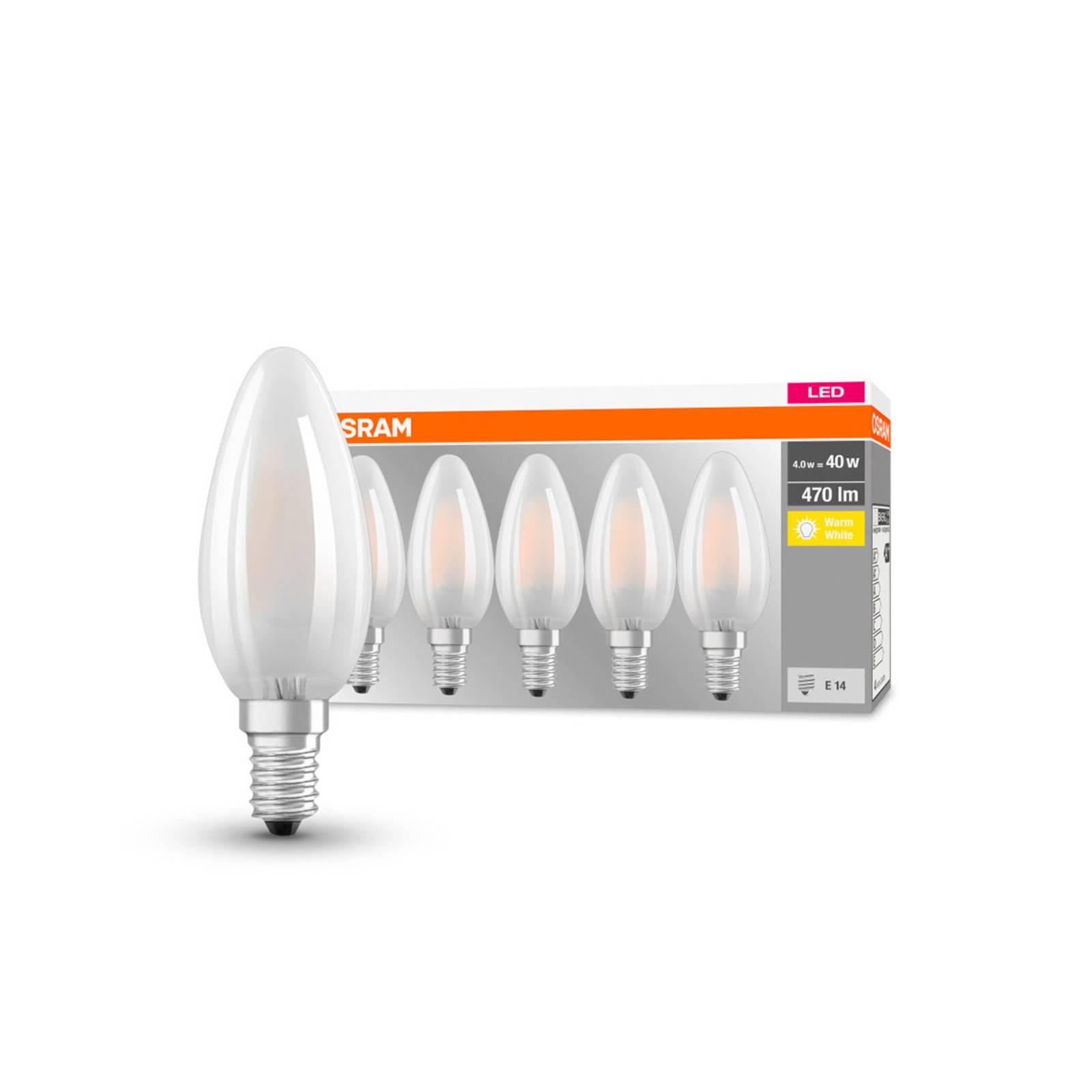OSRAM LED-Kerzenlampe E14 4W 2.700K 470lm 5er OSRAM LED-Kerzenlampe E14 4W 2.700K 470lm 5er von Osram