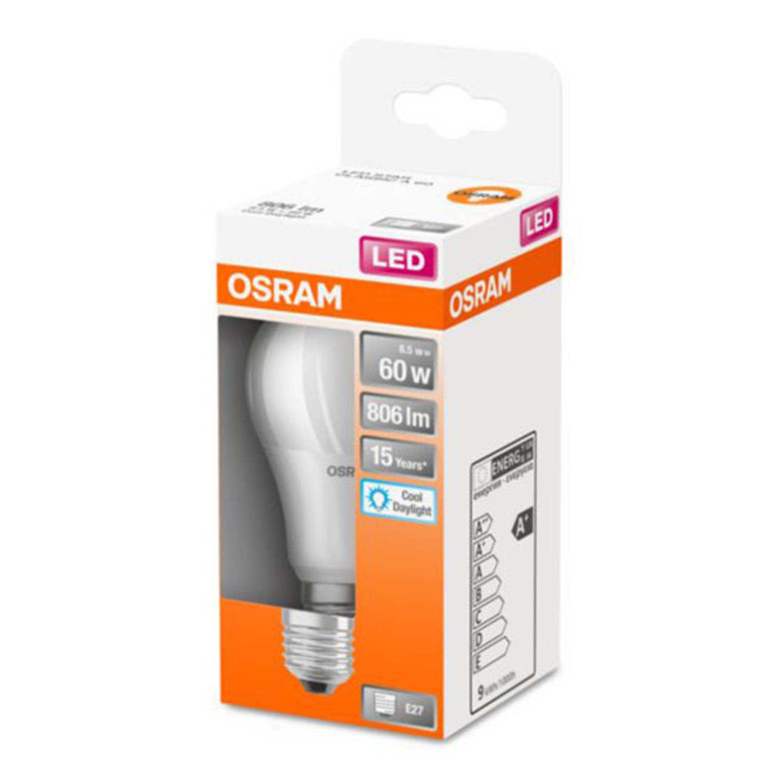 OSRAM LED-Lampe Classic A E27 8,5W 6.500K matt von Osram