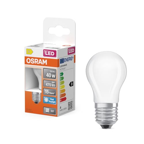 OSRAM LED-Lampe Star Globe P40 Filament, 6500 K kaltweißes Tageslicht, 3,4 W, E27, matt, 470 lm, für Tisch- und Pendelleuchten, 15.000h OSRAM LED-Lampe Star Globe P40 Filament, 6500 K kaltweißes Tageslicht, 3,4 W, E27, matt, 470 lm, für Tisch- und Pendelleuchten, 15.000h von Osram