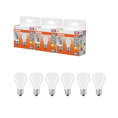 OSRAM LED-Lampe Star Miniballform P40 Filament, 2700 K warmweiß, 3,4 W, E27, matt, 470 lm, 15.000h, für Tisch- und Pendelleuchten, blendfrei von Osram