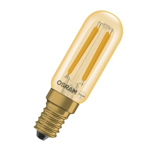 OSRAM LED Röhre Vintage 1906 T26 Filament, 4,8W, E14, gold, klar, Museumsleuchte, Galerie, Möbelmontage, schmale Fassungen, Akzentbeleuchtung von Osram