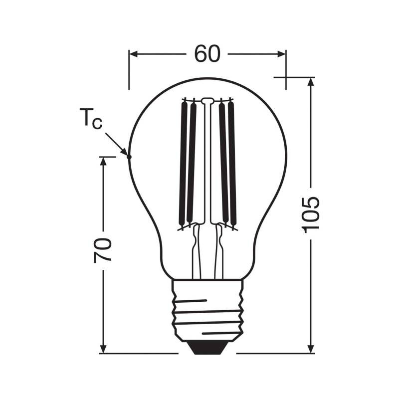 OSRAM LED-Leuchtmittel Birne Filament E27 2,2W 4000K dimmbar von Osram