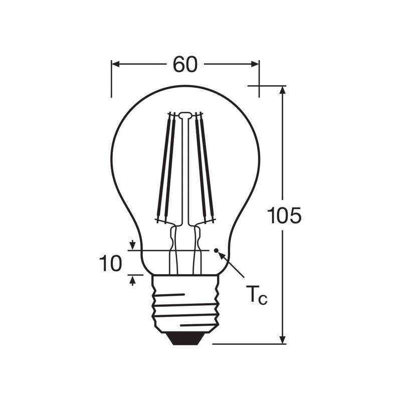 OSRAM LED-Leuchtmittel Birne Filament E27 7W 827 4er-Pack von Osram