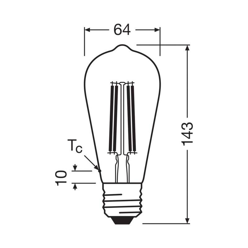 OSRAM LED-Leuchtmittel Edison E27 3,8W Filament 2.700K von Osram