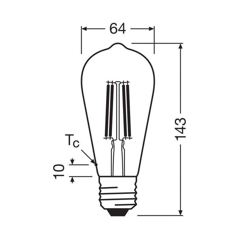 OSRAM LED-Leuchtmittel Edison E27 3,8W Filament 4.000K von Osram