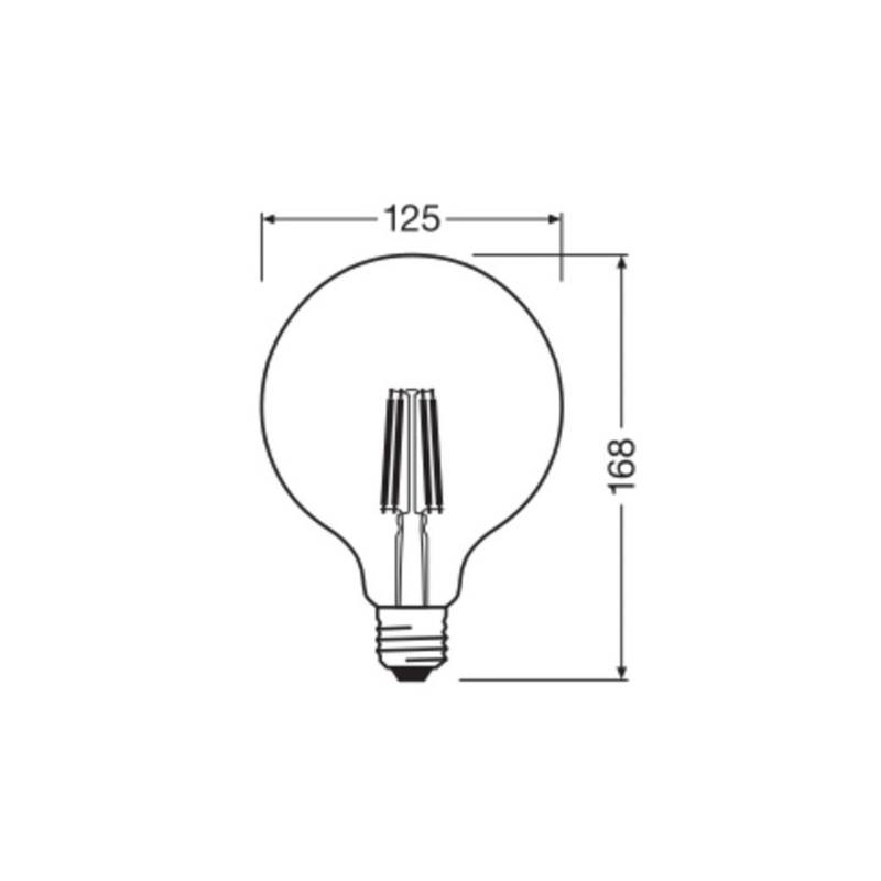 OSRAM LED-Leuchtmittel Globe G125 E27 7,2W Filament 2.700K von Osram