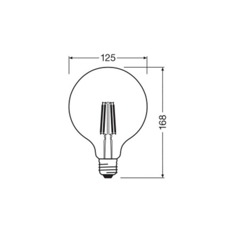 OSRAM LED-Leuchtmittel Globe G125 E27 7,2W Filament 4.000K OSRAM LED-Leuchtmittel Globe G125 E27 7,2W Filament 4.000K von Osram