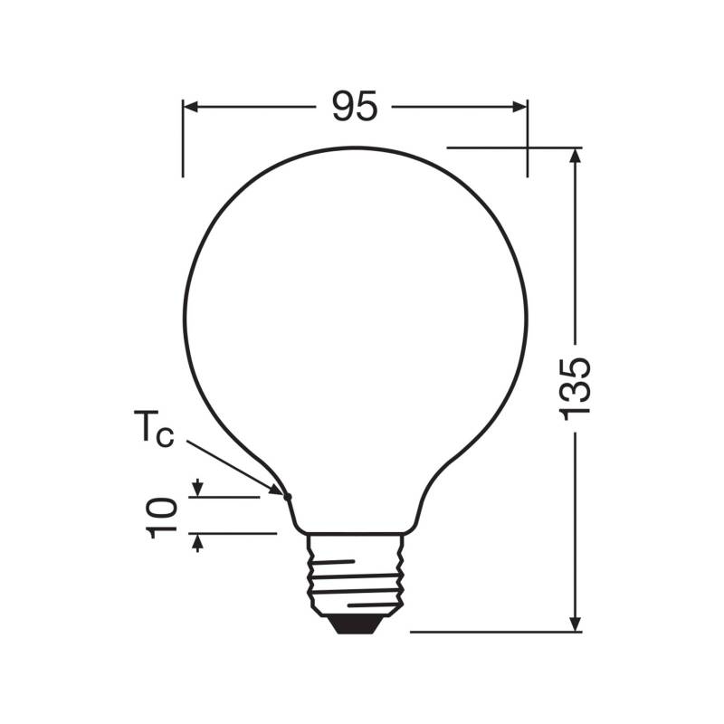 OSRAM LED-Leuchtmittel Globe G95 E27 5W matt 2.700K von Osram