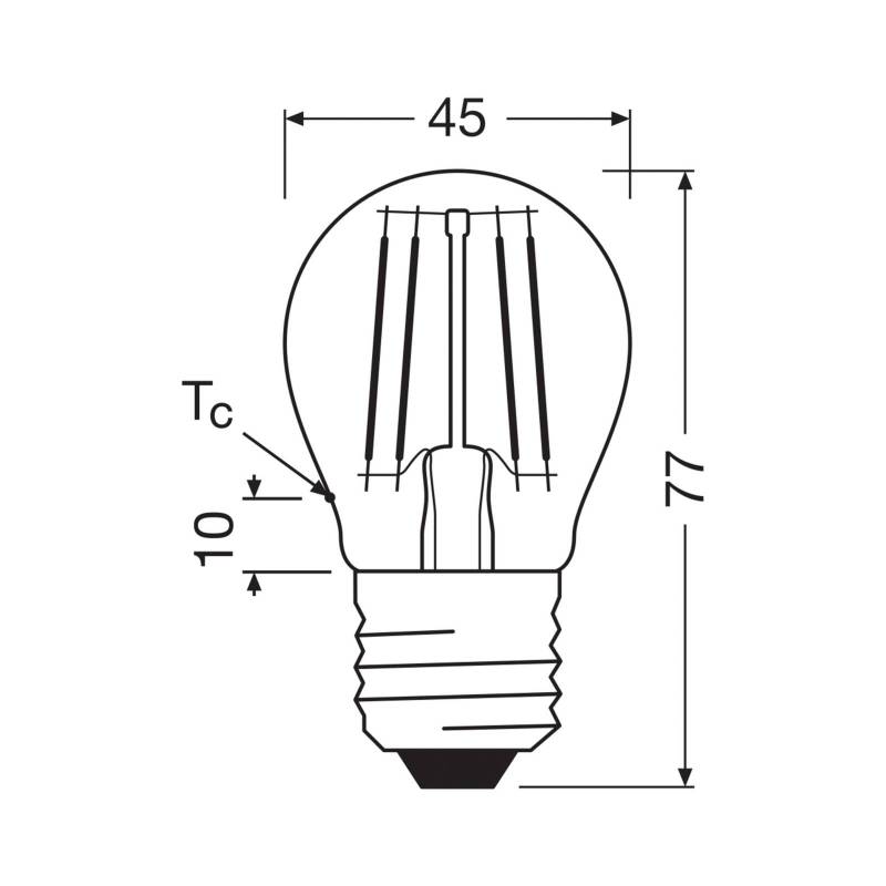 OSRAM LED-Leuchtmittel Tropfen E27 1,2W Filament 4000K 255lm von Osram