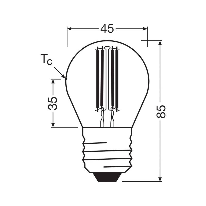 OSRAM LED-Leuchtmittel Tropfen Filament E27 3,8W 2700K 806lm von Osram
