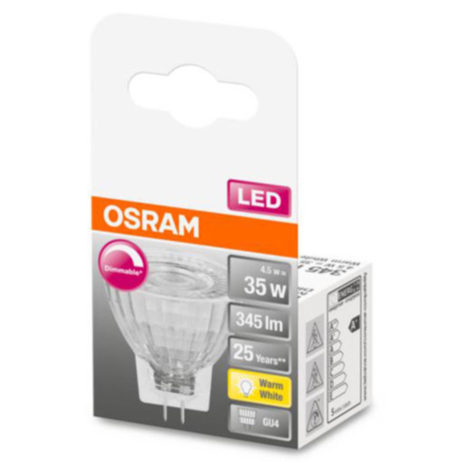 OSRAM LED-Reflektor GU4 MR11 4,5W 927 36° dimmbar von Osram