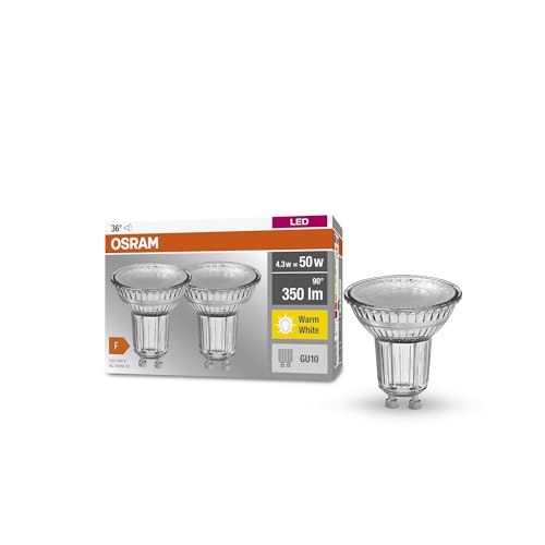 OSRAM LED-Reflektorlampe PAR16, 4.3W, Warm Weiß, nicht dimmbar, GU10, 2-pack von Osram