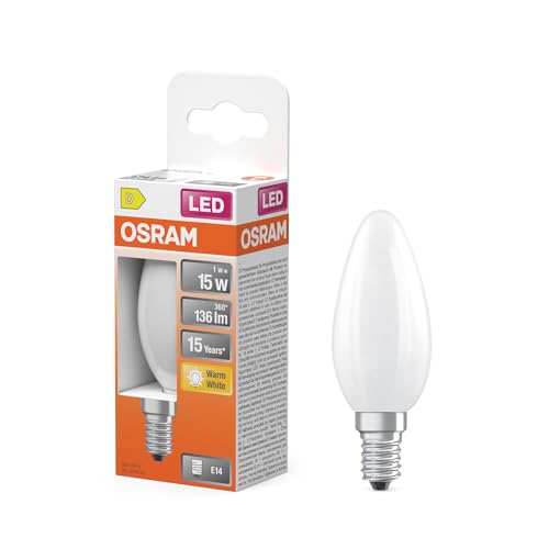 OSRAM LED-Lampe Star Kerzenform B15 Filament, 2700 K warmweiß, 1 W, E27, matt, 136 lm, 15.000h, für kleine Leuchten, dekorative Einbauten OSRAM LED-Lampe Star Kerzenform B15 Filament, 2700 K warmweiß, 1 W, E27, matt, 136 lm, 15.000h, für kleine Leuchten, dekorative Einbauten von Osram