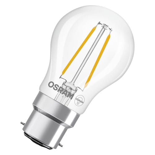 OSRAM LED-Lampe Star Miniballform P25 Filament, 2700 K warmweiß, 1,8 W, B22d, klar, 250 lm, 15.000h, für Tischleuchten, Dekoleuchten, Akzentlicht von Osram