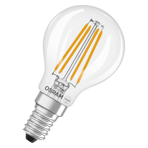 OSRAM LED-Lampe Star Globe P40 Filament, 4000 K neutralweiß, 3,4 W, E14, klar, 470 lm, für Tisch- und Pendelleuchten, Wohnraum, 15.000h von Osram