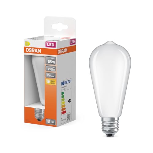 OSRAM LED-Lampe Star Edison ST64 55 Filament, 2700 K warmweiß, 54 W, E27, matt, 730 lm, 15.000h, für Pendelleuchten, Vintage-Look, blendfrei OSRAM LED-Lampe Star Edison ST64 55 Filament, 2700 K warmweiß, 54 W, E27, matt, 730 lm, 15.000h, für Pendelleuchten, Vintage-Look, blendfrei von Osram