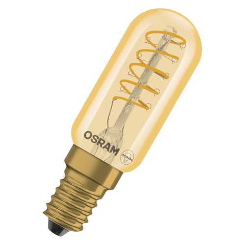OSRAM LED Röhre Vintage 1906 T26 Spiral, 2,8W, E14, gold, klar, Spiralelement, Wandmontage, Möbelaufbau, Zusatzlicht, offene Lichtleisten von Osram
