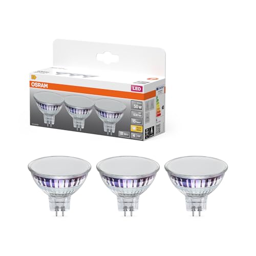 OSRAM LED SPOT MR16 GL 50 Niedervolt-LED-Reflektorlampe, Sockel GU5.3, 3er Pack, 6,5W, 630lm, 2700K, warmweißes Licht, sehr geringer Energieverbrauch, lange Lebensdauer, keine Aufwärmzeit OSRAM LED SPOT MR16 GL 50 Niedervolt-LED-Reflektorlampe, Sockel GU5.3, 3er Pack, 6,5W, 630lm, 2700K, warmweißes Licht, sehr geringer Energieverbrauch, lange Lebensdauer, keine Aufwärmzeit von Osram