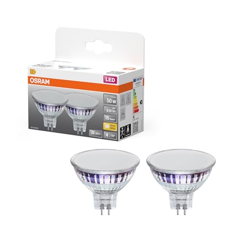 OSRAM LED SPOT MR16 GL 50 Niedervolt-LED-Reflektorlampe, Sockel GU5.3, Doppelpack, 5.3W, 630lm, 2700K, warmweißes Licht, sehr geringer Energieverbrauch, lange Lebensdauer, keine Aufwärmzeit OSRAM LED SPOT MR16 GL 50 Niedervolt-LED-Reflektorlampe, Sockel GU5.3, Doppelpack, 5.3W, 630lm, 2700K, warmweißes Licht, sehr geringer Energieverbrauch, lange Lebensdauer, keine Aufwärmzeit von Osram