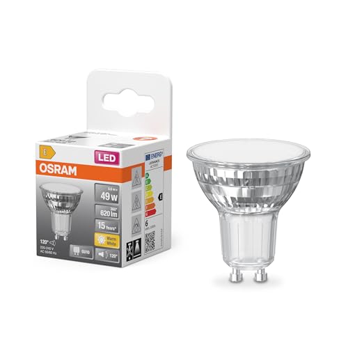 OSRAM LED-Spot Star PAR16 Reflektor, 2700 K warmweiß, 5,6 W, GU10, 120°, 620 lm, klar, für Spotbeleuchtung, Flächenlicht, Wohnräume, 15.000h OSRAM LED-Spot Star PAR16 Reflektor, 2700 K warmweiß, 5,6 W, GU10, 120°, 620 lm, klar, für Spotbeleuchtung, Flächenlicht, Wohnräume, 15.000h von Osram