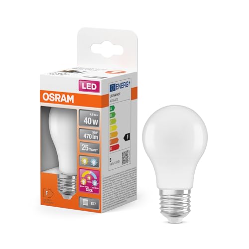 Osram LED Superstar + Classic, gefrostet, 40, non-dim, 4,9 W/827 E27, 6 Stück, Weiß Osram LED Superstar + Classic, gefrostet, 40, non-dim, 4,9 W/827 E27, 6 Stück, Weiß von Osram