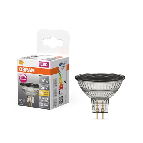 OSRAM LED-Spot Reflektor Superstar MR16 20 dimmbar, 2700 K warmweiß, 2,2 W, GU5.3, 36°, 230 lm, 25.000h, Niedervolt, für Spotbeleuchtung, Vitrinen von Osram