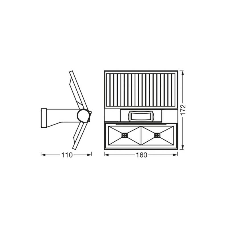 OSRAM LED-Solar-Wandlampe ENDURA STYLE DOUBLE, Sensor grafit von Osram