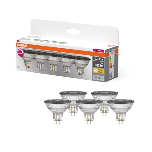 OSRAM LED Spot Lampe Base MR16 5W 827, 2700K warmweiß, GU5.3, 36°, 345 lm, Niedervolt, quecksilberfrei, Warmweiss OSRAM LED Spot Lampe Base MR16 5W 827, 2700K warmweiß, GU5.3, 36°, 345 lm, Niedervolt, quecksilberfrei, Warmweiss von Osram