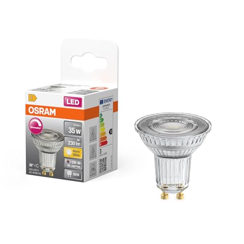 OSRAM LED-Spot Superstar PAR16 Reflektor dimmbar, 2700 K warmweiß, 2,4 W, GU10, 36°, 230 lm, klar, für Spotbeleuchtung, Akzentlicht, 15.000h OSRAM LED-Spot Superstar PAR16 Reflektor dimmbar, 2700 K warmweiß, 2,4 W, GU10, 36°, 230 lm, klar, für Spotbeleuchtung, Akzentlicht, 15.000h von Osram
