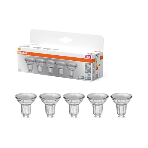 OSRAM LED Star Reflektor-Lampe PAR16 für Strahler und Spots in Kaltweiß (4000 K), Klarglas, 50 mm Durchmesser, mit 4.3 W für 350 lm, GU10 Retrofit Pin-Sockel, bleifreies Klarglas, EEK F, CRI 80 von Osram