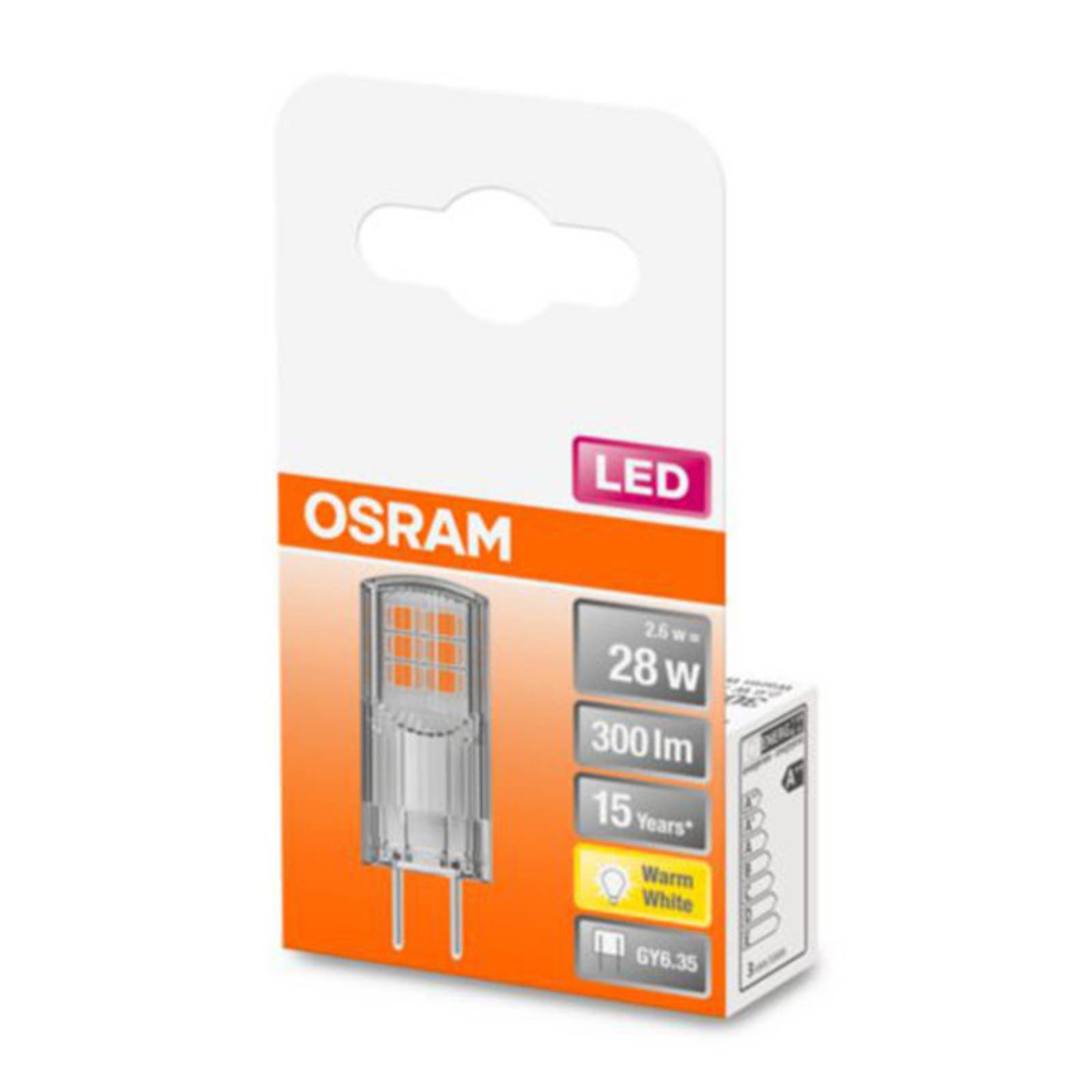 OSRAM LED-Stiftlampe GY6,35 2,6W, warmweiß, 300 lm von Osram