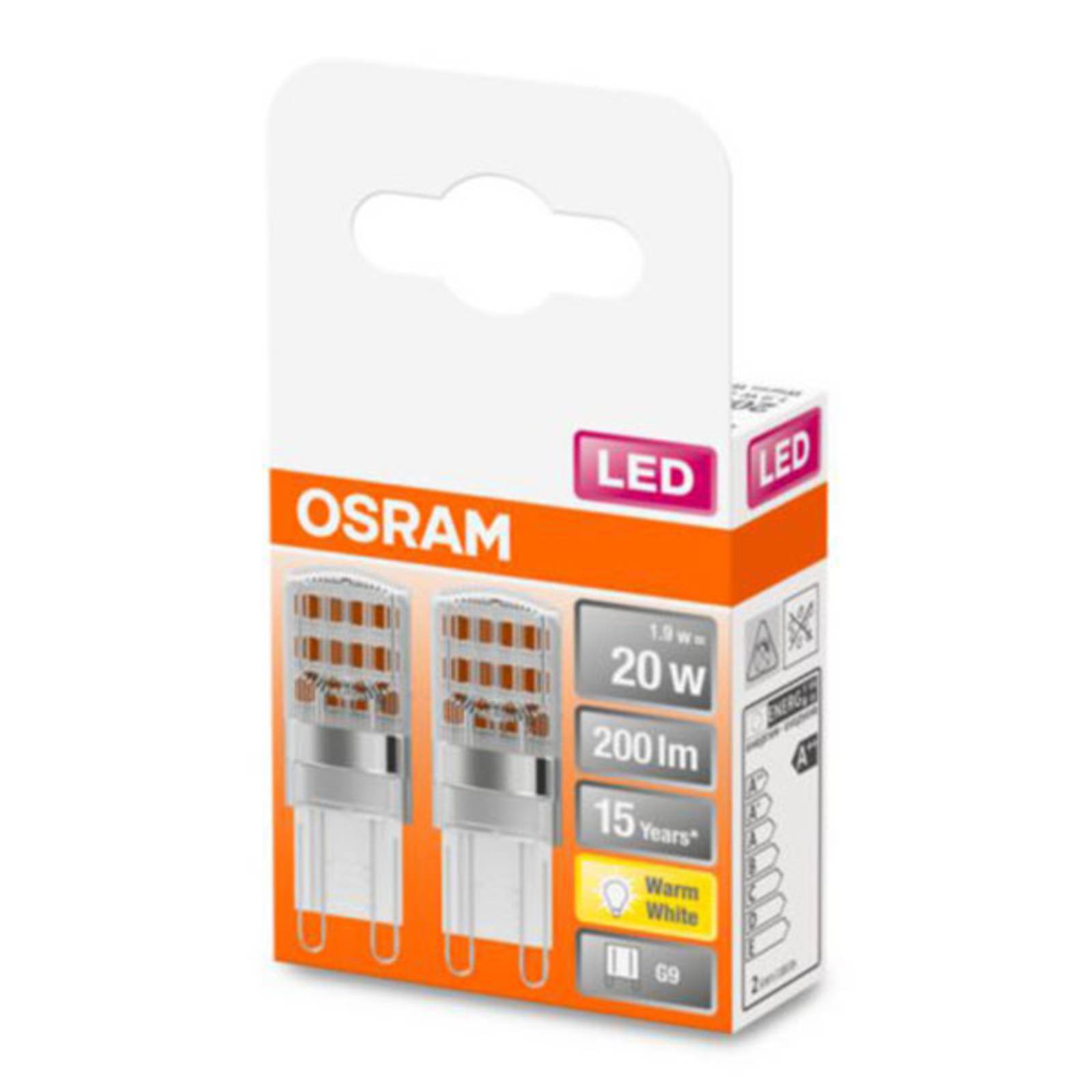OSRAM LED-Stiftsockel G9 1,9W 2.700K klar 2er-Pack OSRAM LED-Stiftsockel G9 1,9W 2.700K klar 2er-Pack von Osram