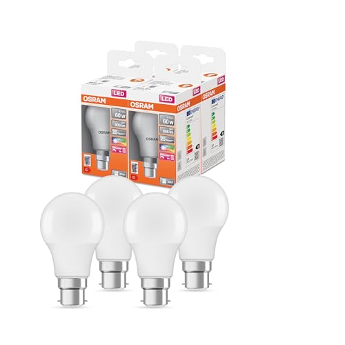 OSRAM LED SuperStar Dimmbare LED Lampe für B22d Sockel,, FR, 806 Lumen, warmweiß (2700K), Ersatz für herkömmliche 60W Glühbirnen, 4er-Pack von Osram