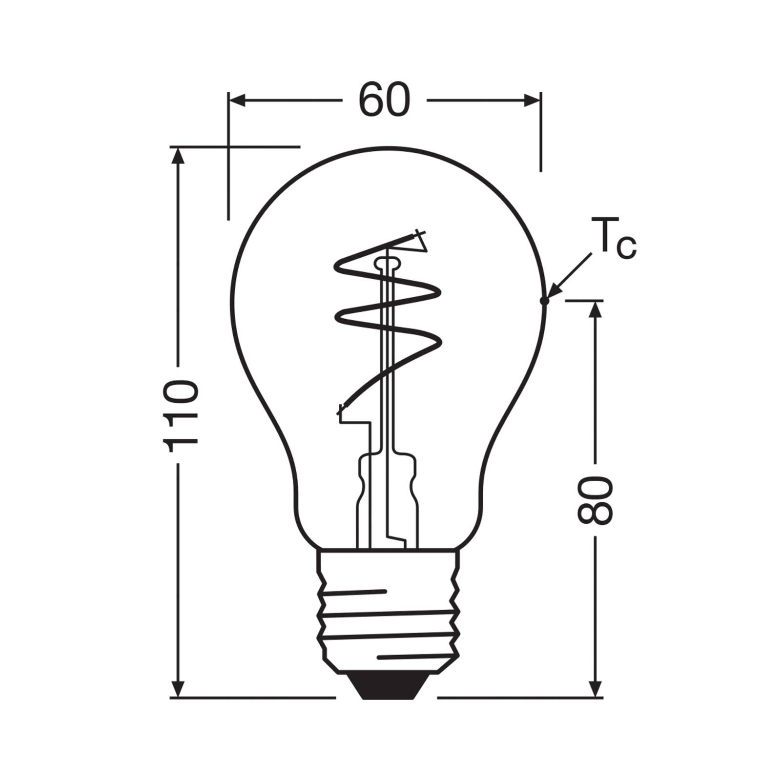 OSRAM LED Vintage E27 4,6W 2.200K Spiral Filament klar dim von Osram