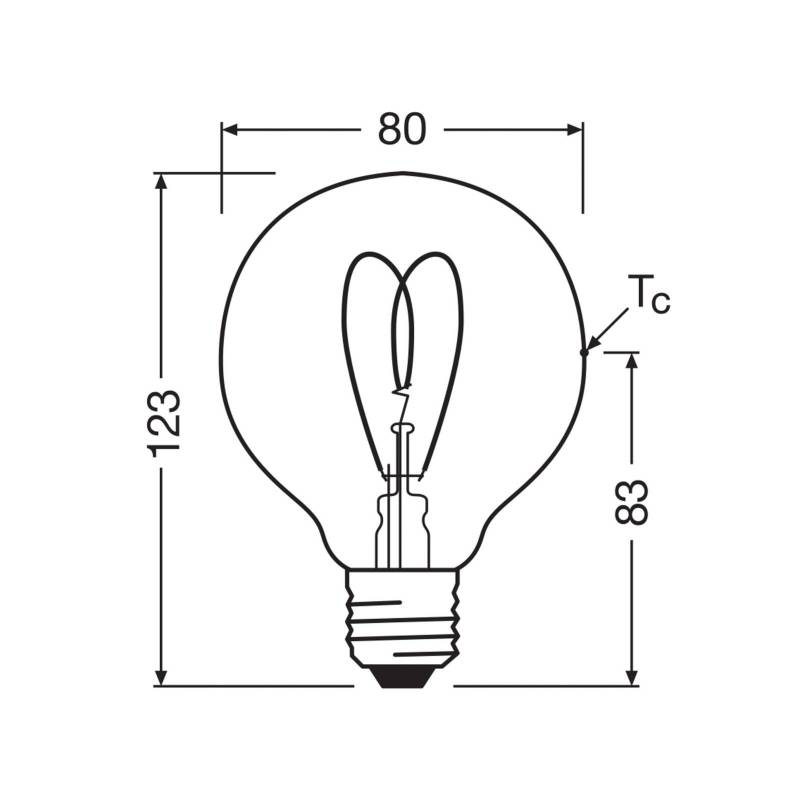 OSRAM LED Vintage G80 E27 4,9W 922 Heart Filament gold dim von Osram