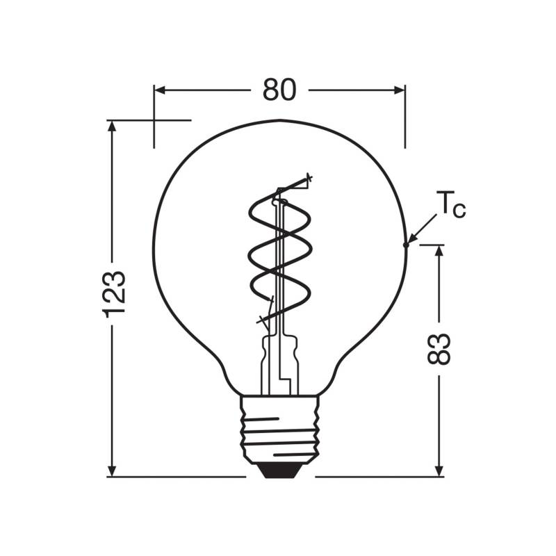 OSRAM LED Vintage G80 E27 8W 922 Spiral Filament gold dim von Osram