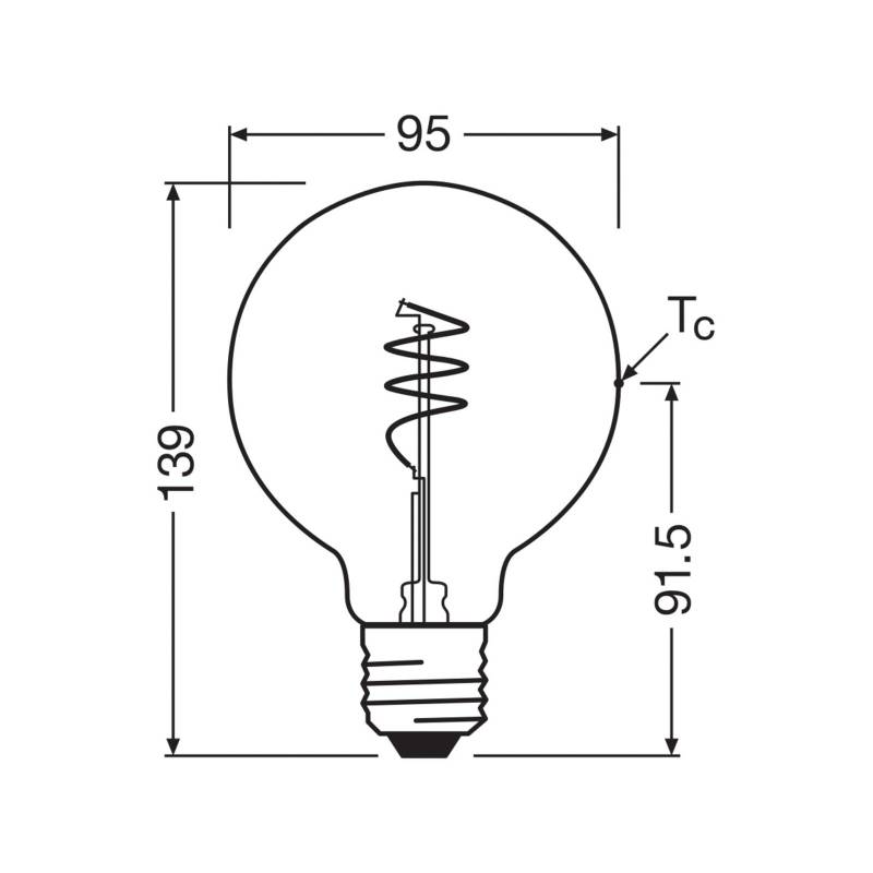 OSRAM LED Vintage G95 E27 3,4W 827 Spiral Filament gold von Osram