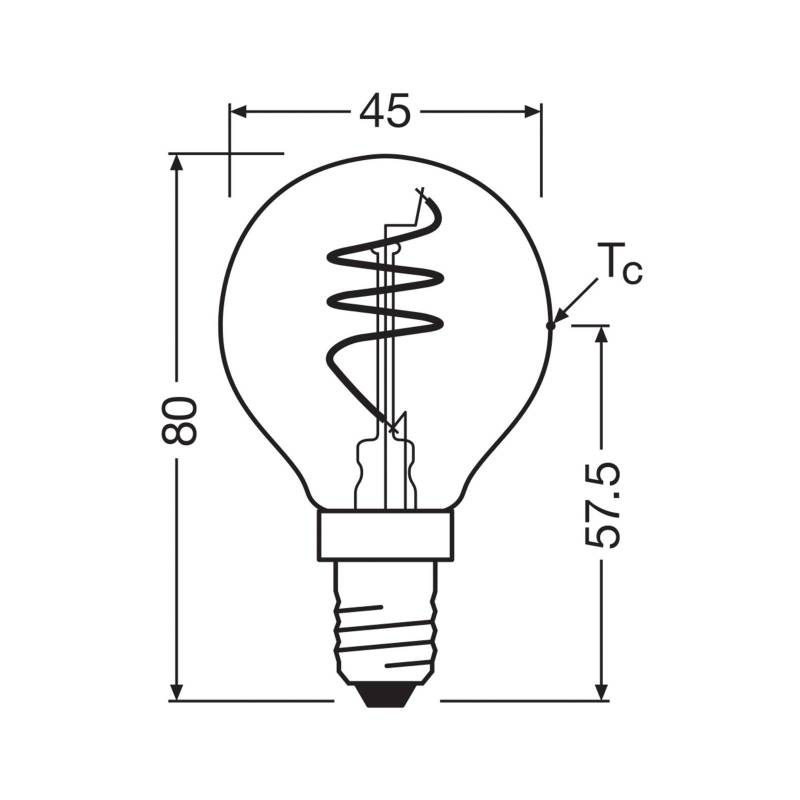 OSRAM LED Vintage P40 E14 4,9W 922 Spiral Filament gold dim von Osram