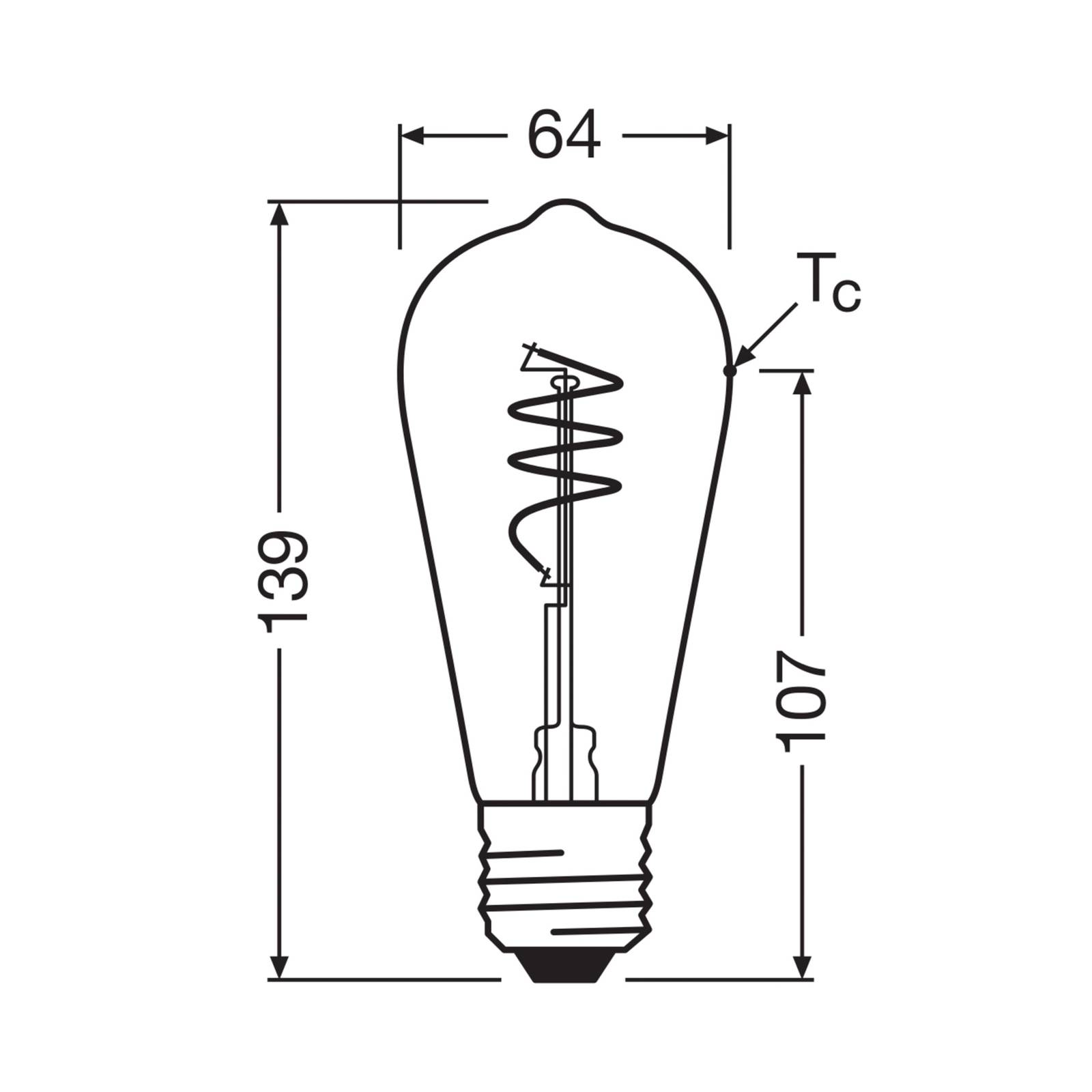 OSRAM LED Vintage ST64 E27 3,4W 927 Spiral Filament klar von Osram