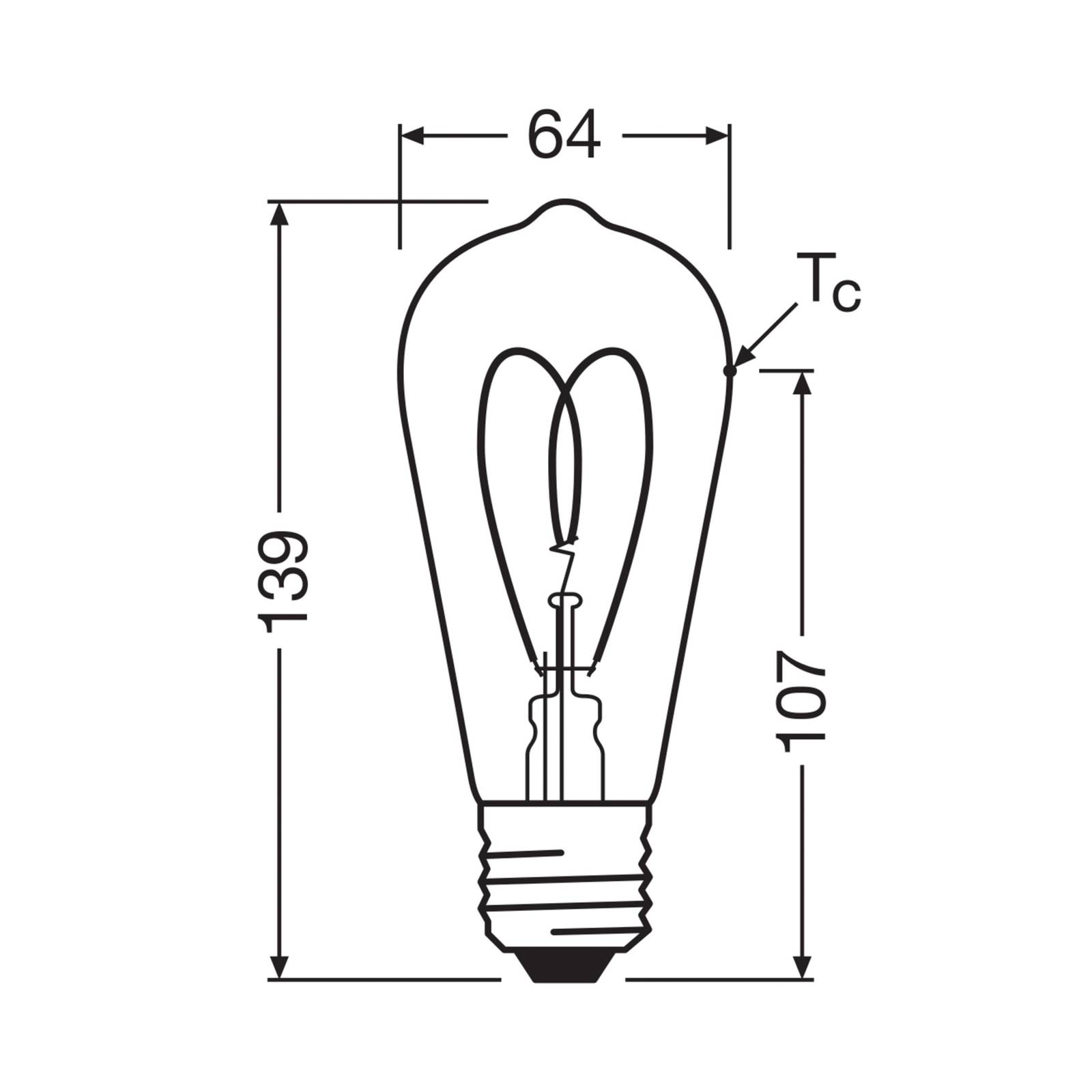 OSRAM LED Vintage ST64 E27 8W 922 Heart Filament gold dim OSRAM LED Vintage ST64 E27 8W 922 Heart Filament gold dim von Osram
