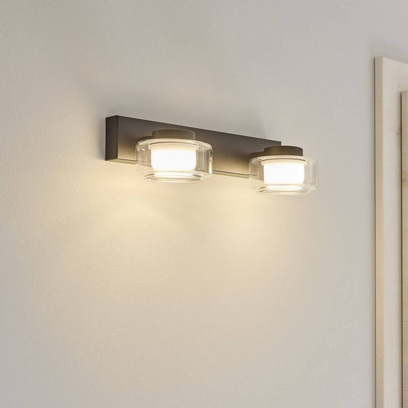 OSRAM LED-Wandleuchte ORBIS FLAME, schwarz, 2-flg., CCT IP44 von Osram