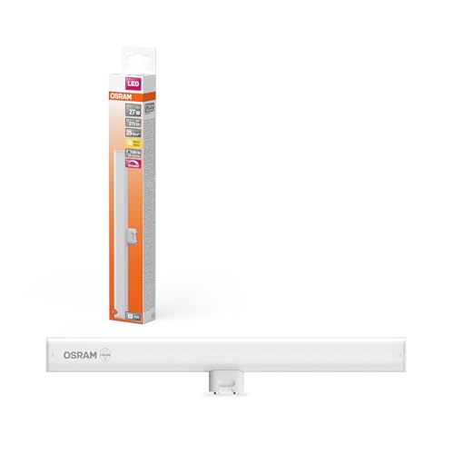 OSRAM LEDinestra stabförmige LED-Lampe aus gefrostetem Kunststoff, S14d Fassung, dimmbar, warmweißes Licht mit 2700 K, 30 cm lang, 3 W, 275 lm, ausgezeichnete Farbwiedergabe mit CRI 90, EEK F. von Osram
