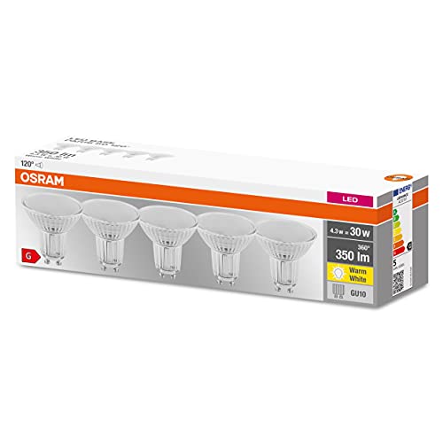 OSRAM Lamps LED-Lampen, Stecksockel, Reflektor PAR16, Glas, Warmweiß, 5er-Pack, 5 Stück von Osram