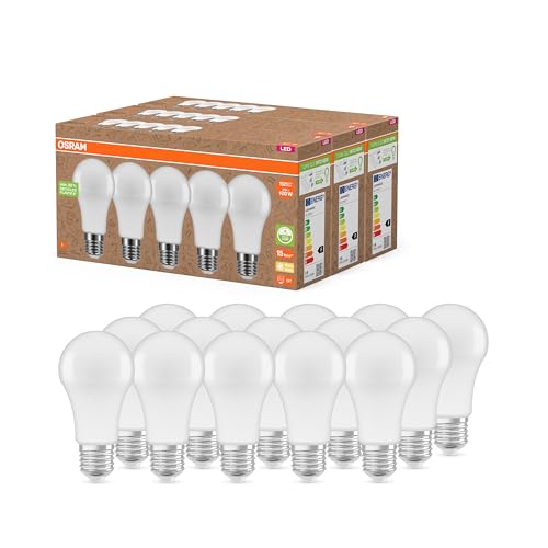 OSRAM NATURE LOOP - besonders nachhaltige LED Lampen aus recyceltem Plastik, Vorteilspack mit 15 Leuchtmittel, ersetzt herkömmliche 100W Glühbirnen,warmweiß(2700K),umweltschonend von Osram
