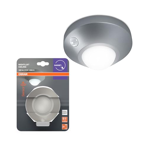 OSRAM NIGHTLUX Deckenleuchte, Silber, mit Bewegungs- & Lichtsensor, batteriebetrieben, IP20, 105 lm, 4000K, einfache Montage und robustes Gehäuse. OSRAM NIGHTLUX Deckenleuchte, Silber, mit Bewegungs- & Lichtsensor, batteriebetrieben, IP20, 105 lm, 4000K, einfache Montage und robustes Gehäuse. von Osram