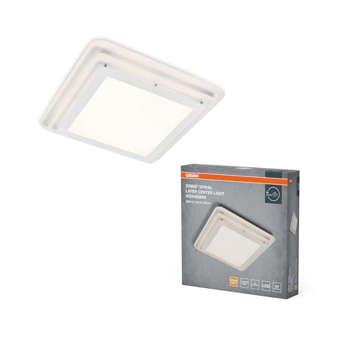 OSRAM ORBIS SPIRAL LAYER CL LED Deckenleuchte, weiß, 24W, 3000lm, 45x45cm, sehr homogene Lichtverteilung, direktes & indirektes Licht, integriertes LED-Modul, lange Lebensdauer, 3000K von Osram