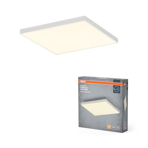 OSRAM Planon Frameless rahmenlose Panelleuchte in Weiß mit fortschrittlicher LED-Technik, 19 W, quadratische Form (300 x 300 mm), warmweiße Lichtfarbe bei 3000 K, Aluminium-Gehäuse von Osram