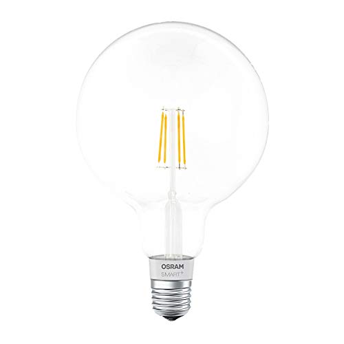 OSRAM SMART+ LED Filament Globe, Bluetooth Lampe mit E27 Sockel, dimmbar, ersetzt 50W Glühbirne, warmweiß , Kompatibel mit Apple Homekit und LEDVANCE Smart+ App für Android von Osram